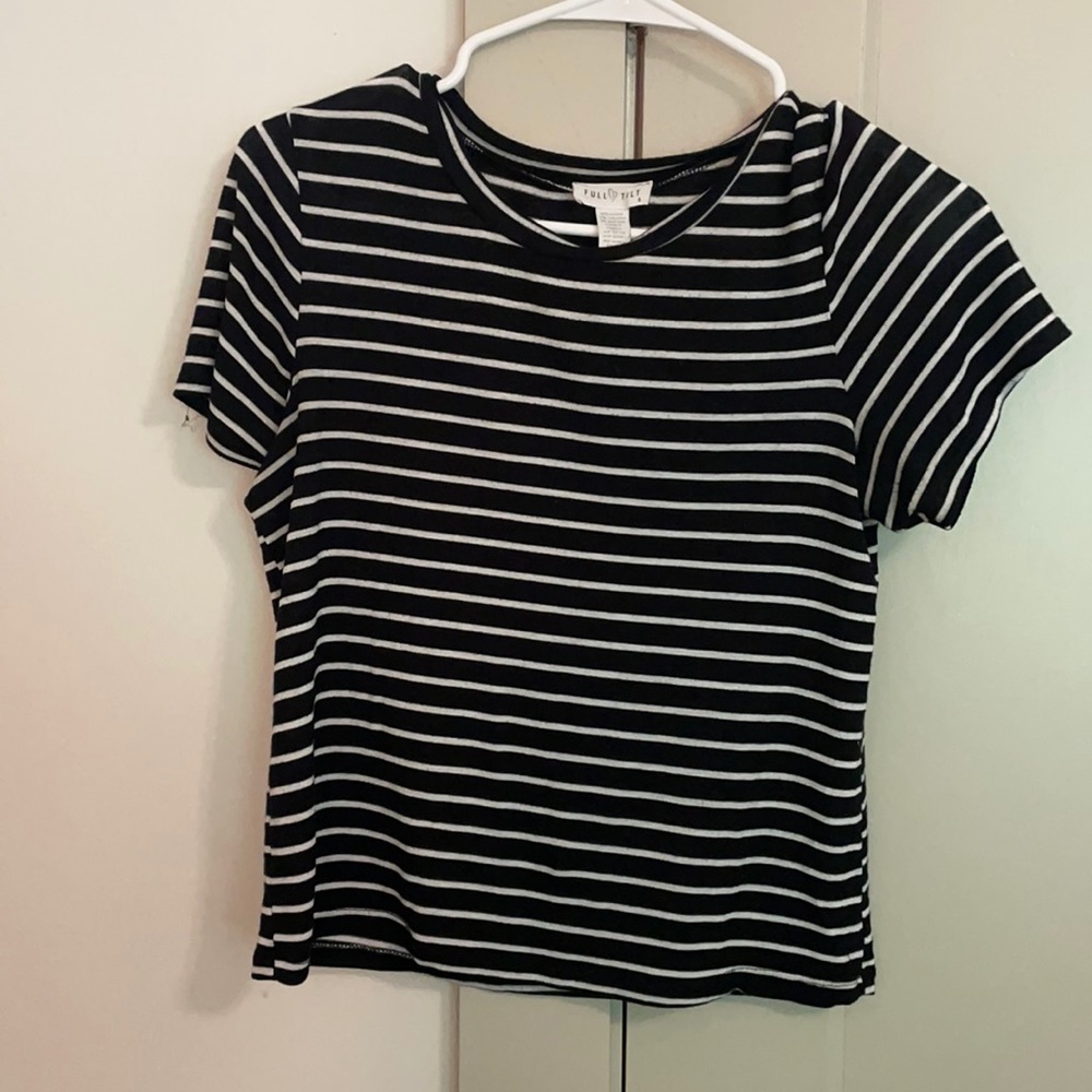 Black and White striped tee